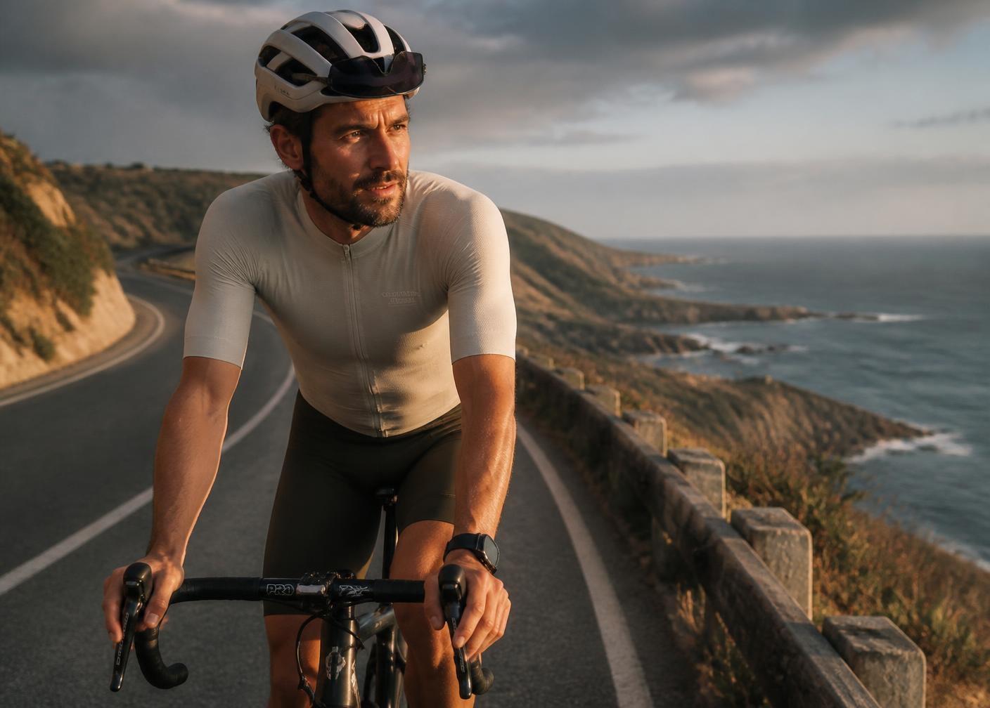 Man in his fifties outdoors at golden hour