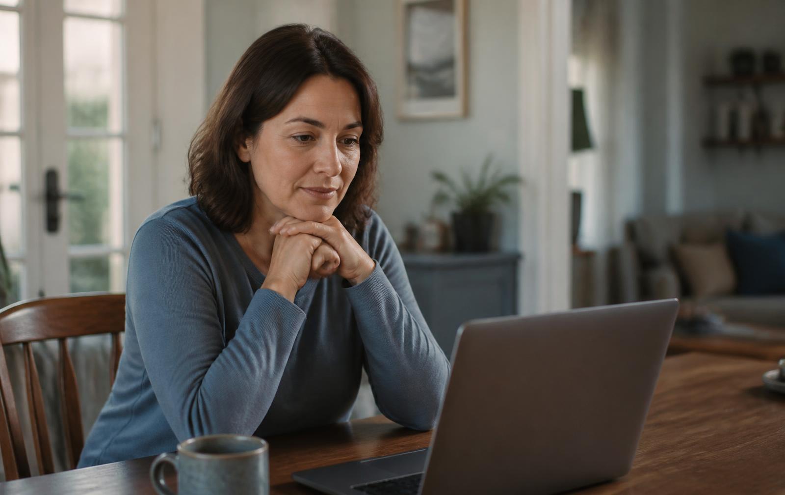 Patient having a virtual consultation from home